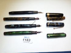 Four fountain pens to include Parker 'The De La Rue Pen', Conway Stewart and Swan,