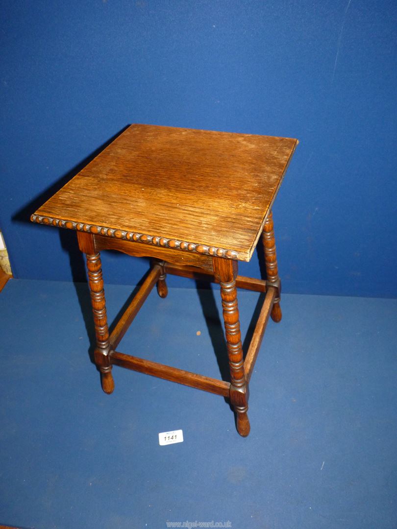 A small oak occasional Table having beading to edge, marked 546 to base, - Image 2 of 3