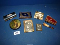 A small quantity of miscellanea to include; two small picture frames,