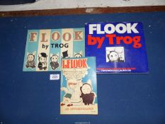 Three comic books of 'Flook' by Trog including '1 Flook',