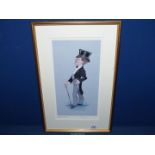 A framed and mounted Limited Edition no. 11/350 Print of well dressed gentleman, signed S.