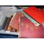 A tub of books including two volumes of 'Lives of Eminent Englishmen', 'The Magazine of Art,