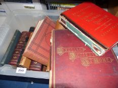 A tub of books including two volumes of 'Lives of Eminent Englishmen', 'The Magazine of Art,