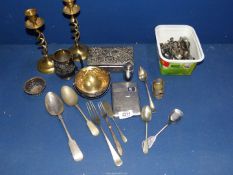 A quantity of silver plate including, tankard, box,