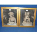 A pair of framed Prints of young girls by Penelope Boothby.