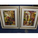 A pair of framed modern Prints by Arthur Llewellyn; 'Come On In' and 'Fragrant Entrance',