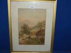 A W.A. Beech Watercolour 'The Entrance to Glen Nevis 1893'.