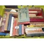 A crate of books including 'Dar Days' by Hugh Conway, 'His Official Fiancee' by Berta Ruck,