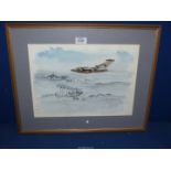 A framed and mounted Watercolour signed lower right J.