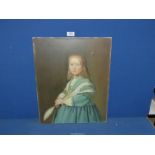 A vintage Oil on canvas being a copy of a 17th century portrait.