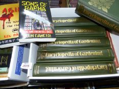 Two boxes of books containing 'Encyclopaedia of Gardening', 'Gnomes',