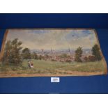 A John W. Gough panoramic Watercolour of the City of Hereford from Churchill Gardens.