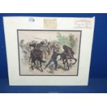 A mounted engraving depicting the American Civil War,