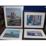 Four modern Prints, all framed and glazed.