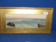 A framed and mounted watercolour depicting a seascape titled ''Early Morning'',