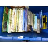 A tub of books including 'The Nature of Central Wales', 'Country Wheelwright',
