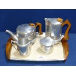 A quantity of Picquot ware to include coffee pot, teapot, milk jug and sugar bowl.