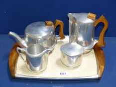 A quantity of Picquot ware to include coffee pot, teapot, milk jug and sugar bowl.