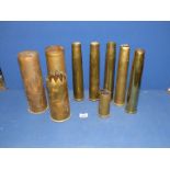 A quantity of brass shell cases.