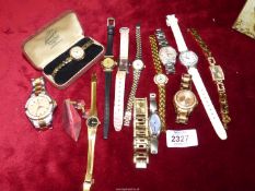 A quantity of ladies wristwatches including Rotary, accurist, Fossil, DKNY, Sekonda etc.