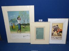 Three mounted reproduction Advertisements to include; 'Great Eastern Railway',