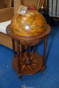 A Globe drinks cabinet in used condition, 19 1/4" diameter.