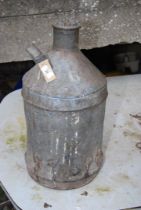A metal screw-top galvanised flask/fuel can, 22'' high, approx.