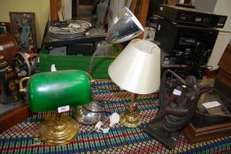 A bankers lamp, Art Deco style lamp etc.