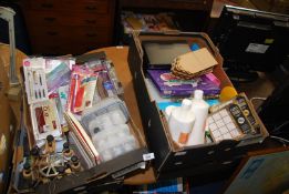Craft boxes, paints, stamps, hot glue gun, clay etc.
