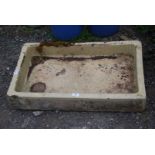 A glazed sink, 30'' x 18'' x 5'' deep.