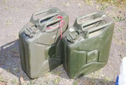 Two military Jerry cans, date 2016.