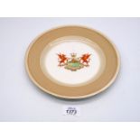 A Shelley 1938 Eisteddfod Armorial display plate, decorated with two red dragons,