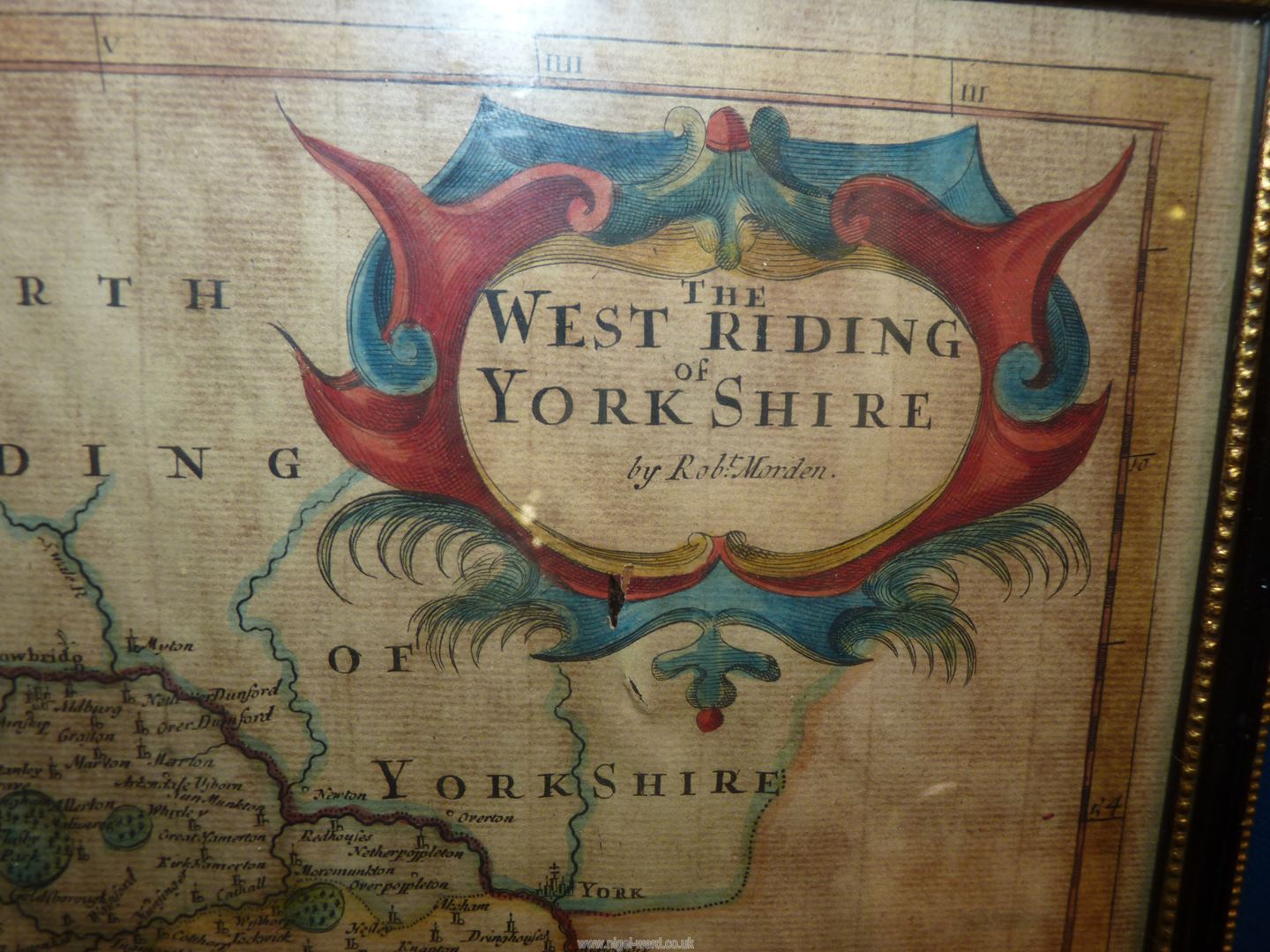 An early Robert Morden Map of The West Riding of Yorkshire, 17 1/2'' x 15 1/2''. - Image 3 of 4