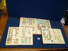 Three stock books of Stamps, mixed with a large quantity of English stamps, Caymen Islands,