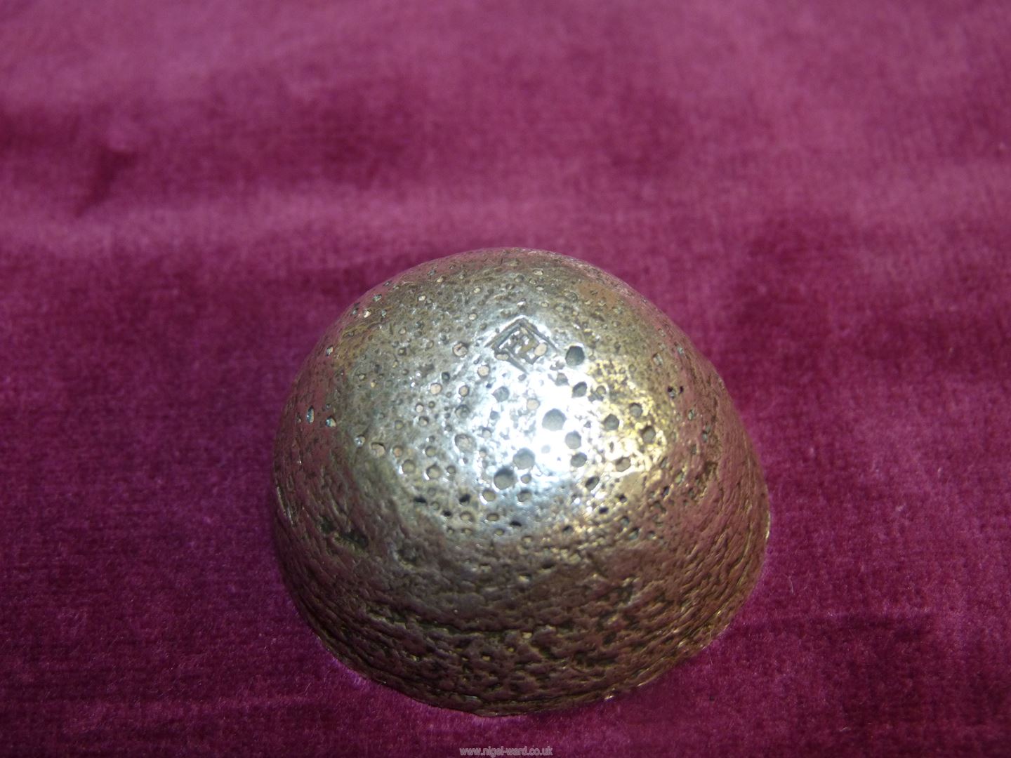 A domed silver Chinese ingot, with two panel marks to underside, 184 grams, 1 1/2". - Image 9 of 10