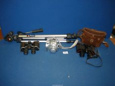 Two pairs of binoculars; Prinz 8 x 30 (cased) and Raylite 8 x 30,