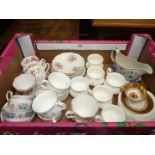 A quantity of china including part tea sets, gravy boat, cabinet cup and saucer by Sadler,