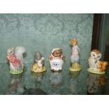 Five Beatrix Potter figures Diggory Diggory Delvet, Mrs tiggy Winkle, Timmy Tiptoes,