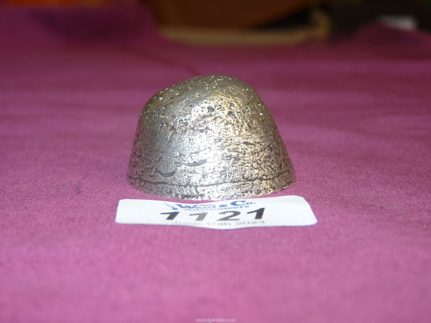 A domed silver Chinese ingot, with two panel marks to underside, 184 grams, 1 1/2". - Image 5 of 10