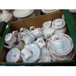 A quantity of part teasets and coffee set including Royal Grafton with rose design,
