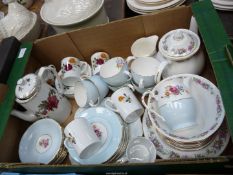 A quantity of part teasets and coffee set including Royal Grafton with rose design,