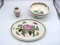 Three pieces of Portmeirion china to include; Ivy leaved Cyclamen vase,