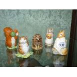 Five Beswick Beatrix Potter figures Chippy Hackee, Timmy Willie, Squirrel Nutkin,