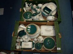 A quantity of Denby 'Wheatsheaf' dinner ware including; dinner plates, fish dish, casserole dishes,