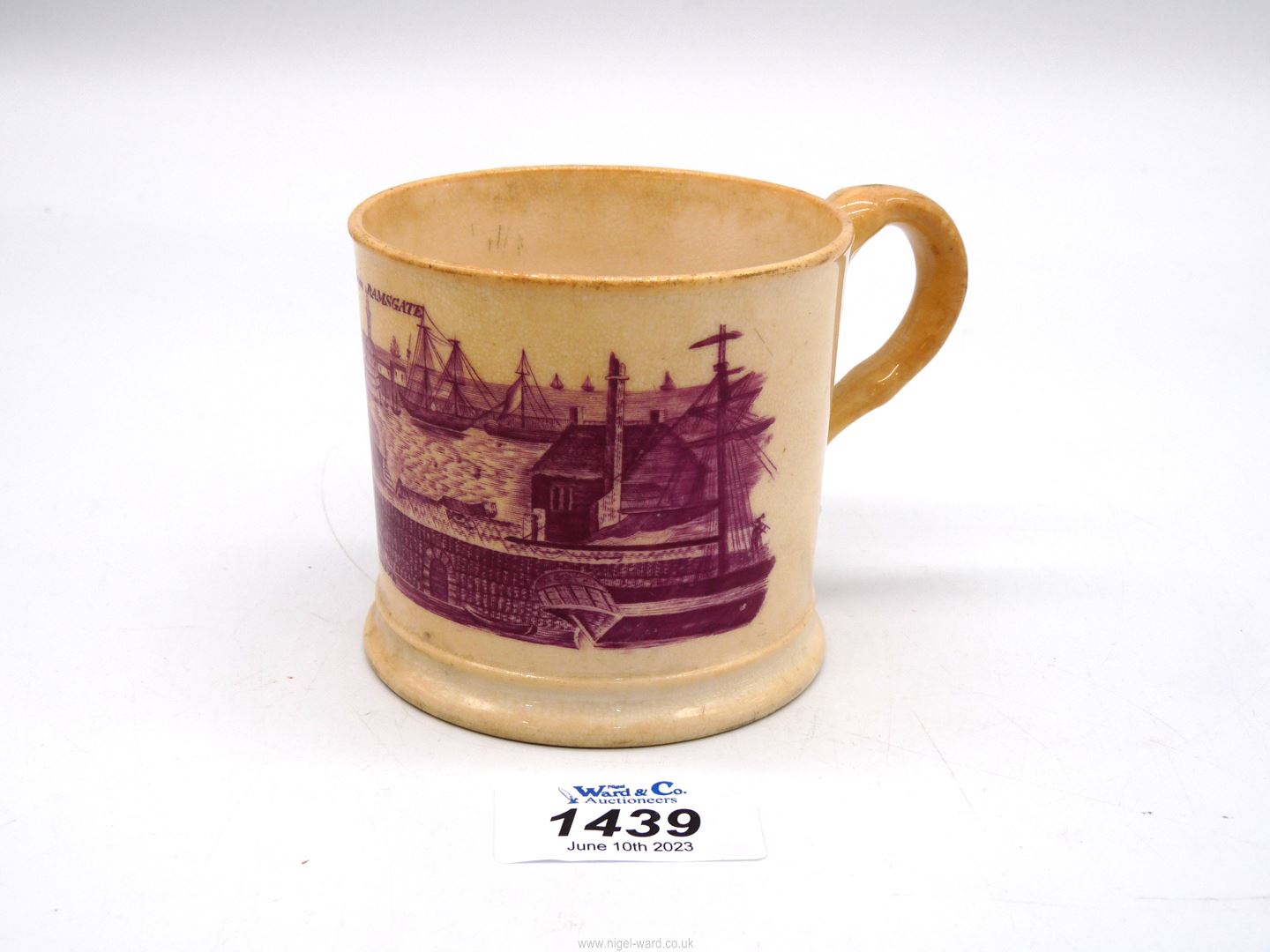 Ramsgate interest: a very rare William IV or early Victorian small pottery souvenir mug, - Image 3 of 4