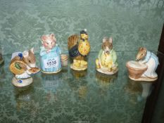 Five Beswick Beatrix Potter figures Sally Henny Penny, Samuel Whiskers,