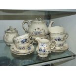 A Zsolnay Pecs, Cornflowers porcelain tea set to include teapot, milk jug, sucrier,