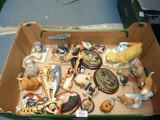 A large quantity of cats including Border Fine Arts studio "Comic and Curios" cats and "Cool Cars",