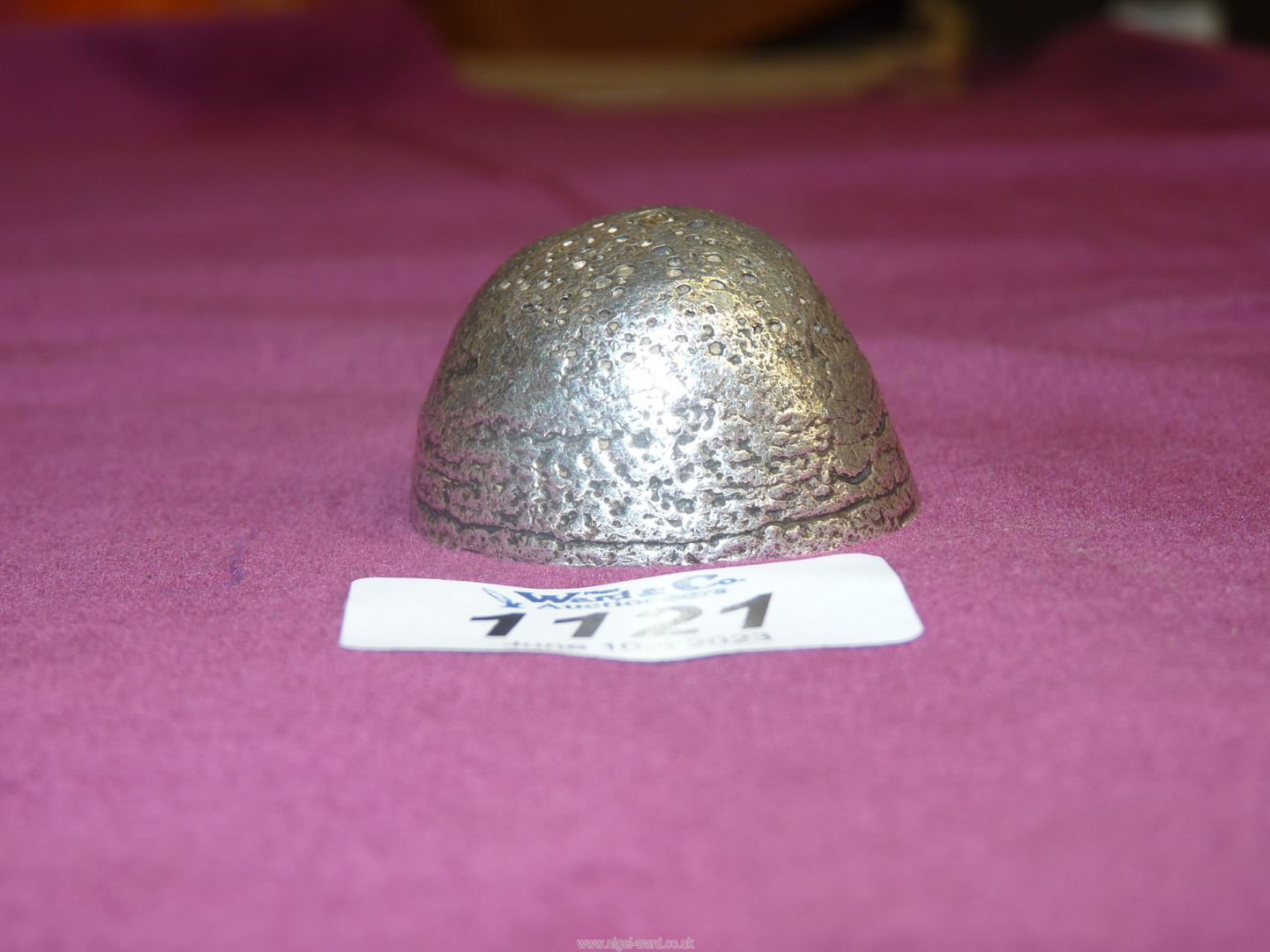 A domed silver Chinese ingot, with two panel marks to underside, 184 grams, 1 1/2". - Image 8 of 10