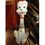 A very large standing ceramic Poodle, a/f, 29 1/2" tall.